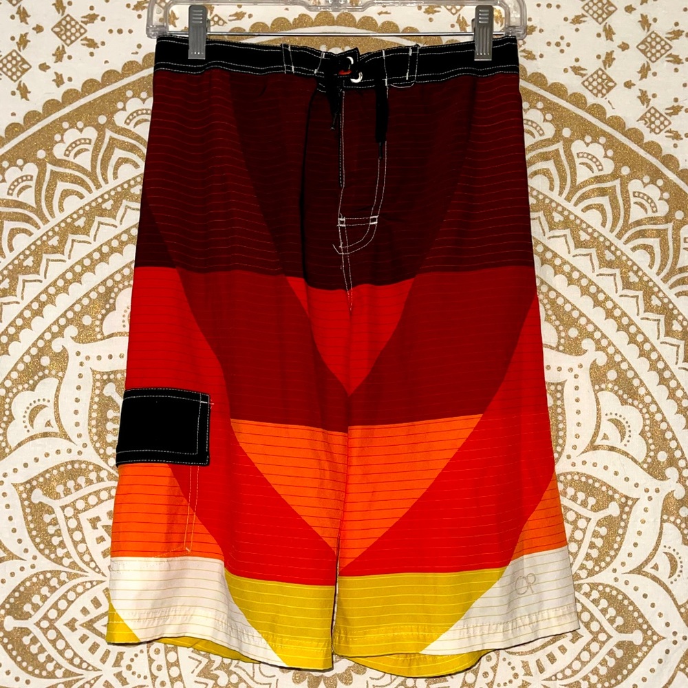 ✨HP✨ MEN’S “OP” MULTI-COLORED TIE/ADJUSTABLE WAIST BOARD SHORTS, MENS SIZE XXL